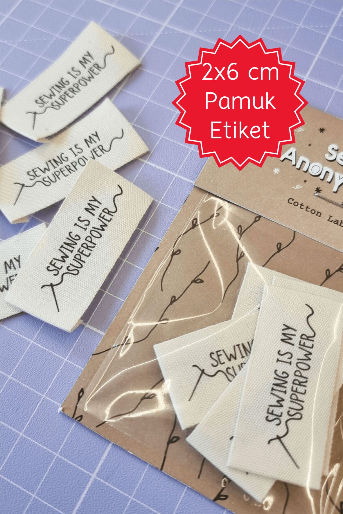 Pamuklu Etiket 2x6 cm